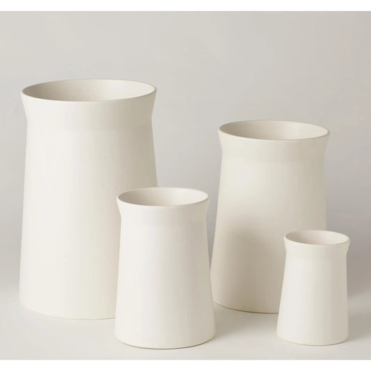 Soft Curve Vase by Global Views in white. Made from ceramic in a modern style.