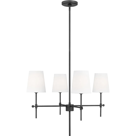 Baker Four Light Small Chandelier by Visual Comfort & Co.. Made from steel in a unique style.