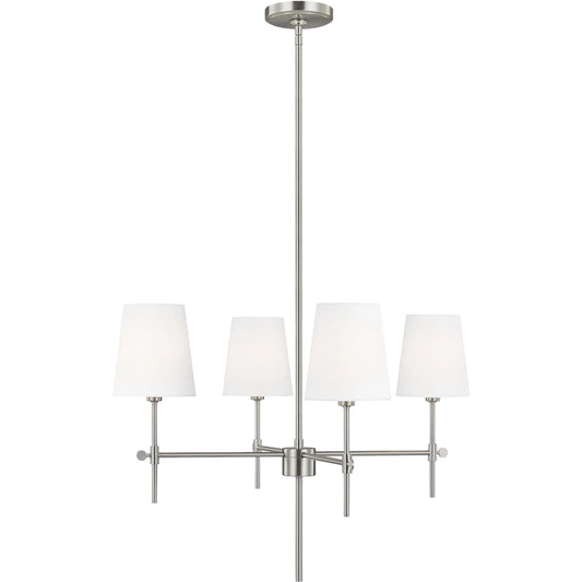Baker Four Light Small Chandelier by Visual Comfort & Co.. Made from steel in a unique style.