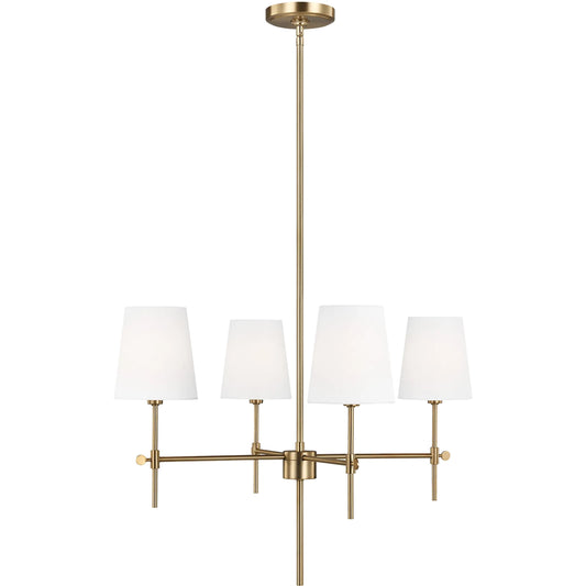 Baker Four Light Small Chandelier by Visual Comfort & Co.. Made from steel in a unique style.