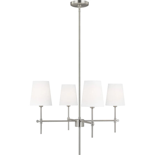 Baker Four Light Small Chandelier by Visual Comfort & Co.. Made from steel in a unique style.
