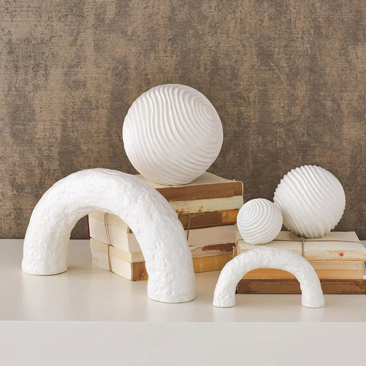 Varenne Sphere by Global Views in matte white. Made from ceramic in a eclectic & global style.