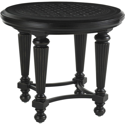 Kingstown Sedona Round End Table by Tommy Bahama Outdoor in black. Made from unique in a traditional style.