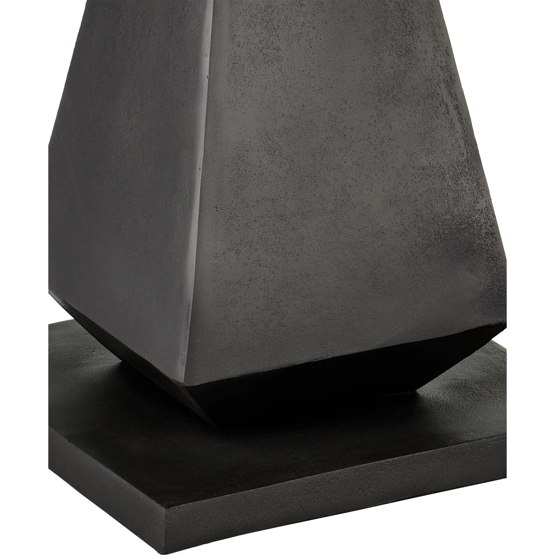 Janil Accent Table by Currey and Company in graphite, clear. Made from cast aluminum, glass in a modern style.