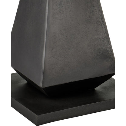 Janil Accent Table by Currey and Company in graphite, clear. Made from cast aluminum, glass in a modern style.