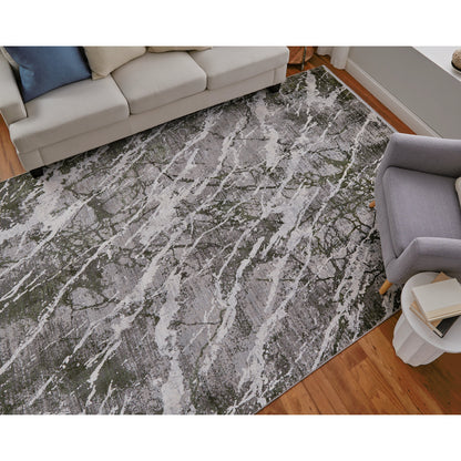 Cadiz Rug - 86639N6F by Feizy in gray, green, taupe. Made from viscose, acrylic in a unique style.