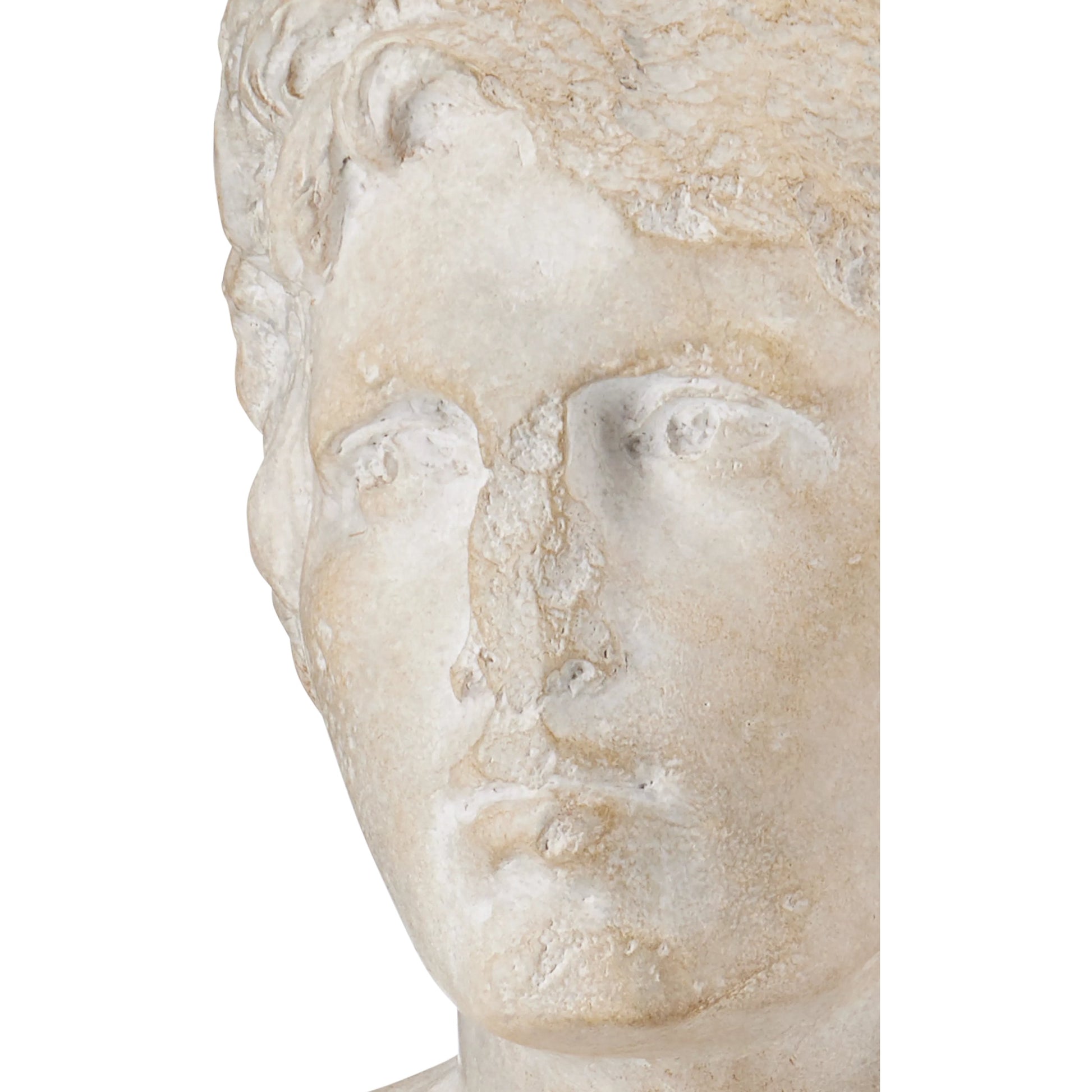 Young Royal Greek Torso by Currey and Company in aged beige, black. Made from composite, metal in a traditional style.