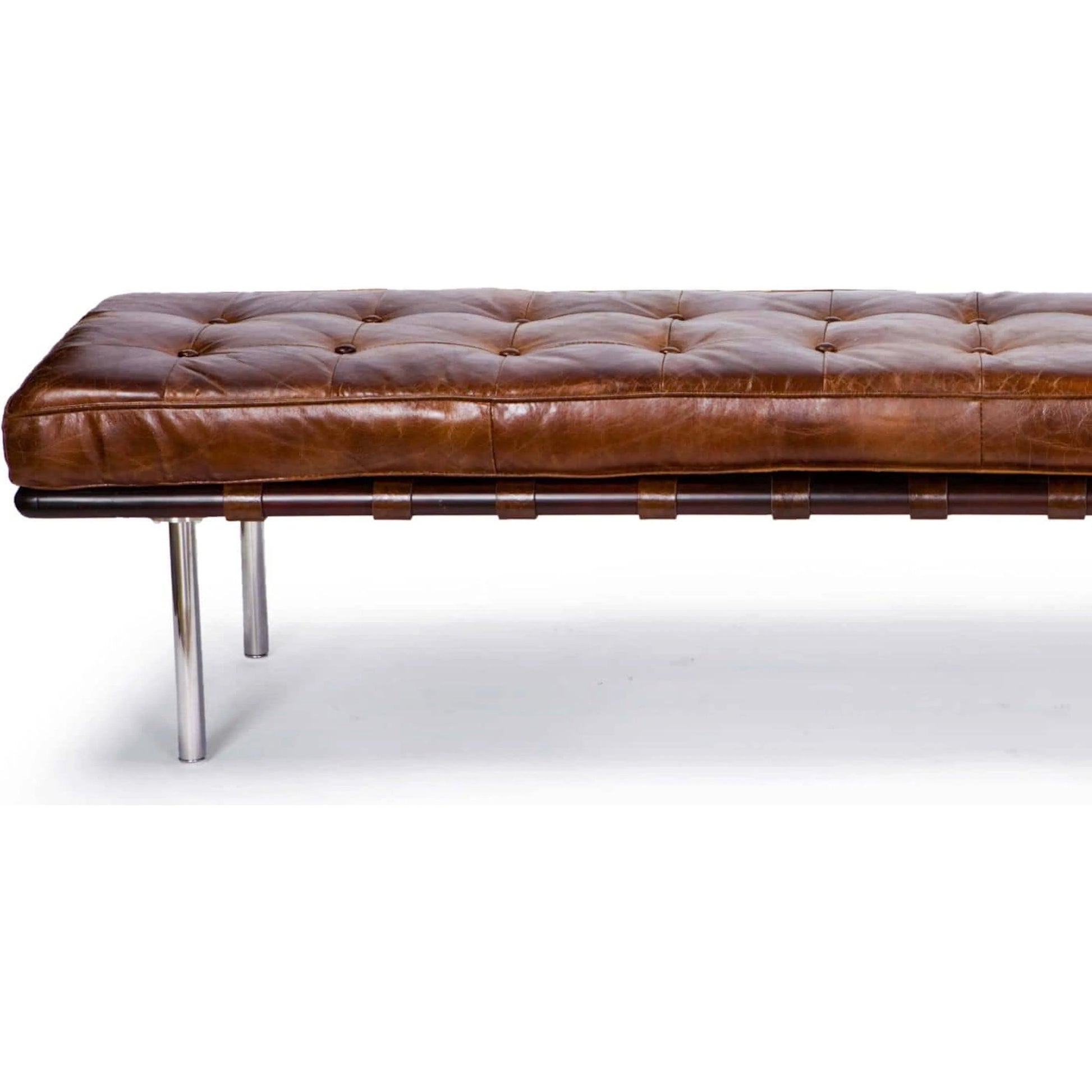 Tufted Gallery Bench by Regina Andrew. Made from leather in a modern style.