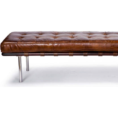Tufted Gallery Bench by Regina Andrew. Made from leather in a modern style.