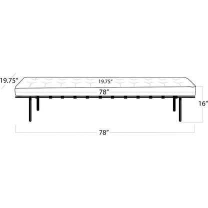 Tufted Gallery Bench by Regina Andrew. Made from leather in a modern style.