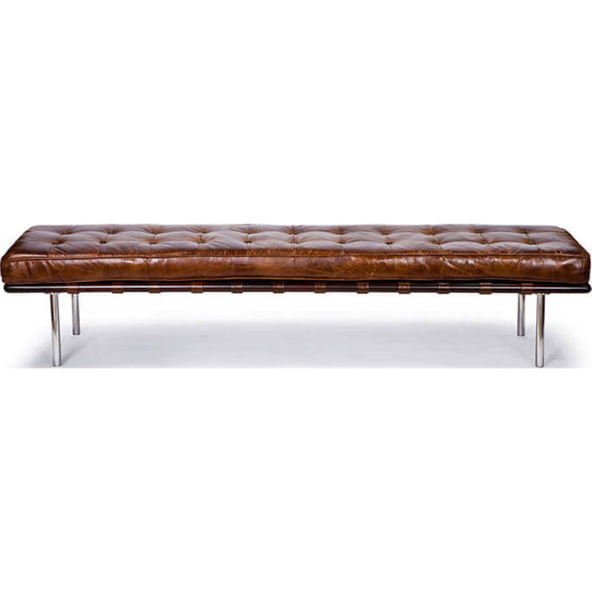 Tufted Gallery Bench by Regina Andrew. Made from leather in a modern style.