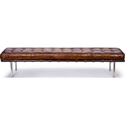 Tufted Gallery Bench by Regina Andrew. Made from leather in a modern style.