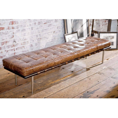 Tufted Gallery Bench by Regina Andrew. Made from leather in a modern style.