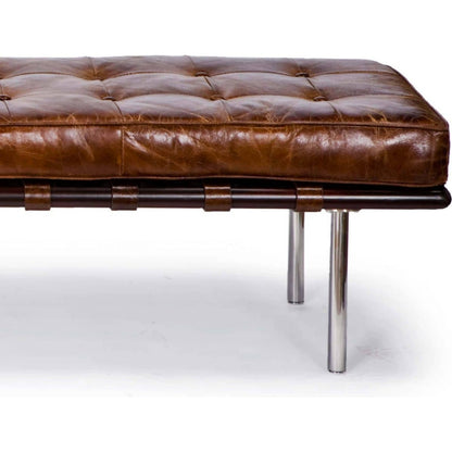 Tufted Gallery Bench by Regina Andrew. Made from leather in a modern style.