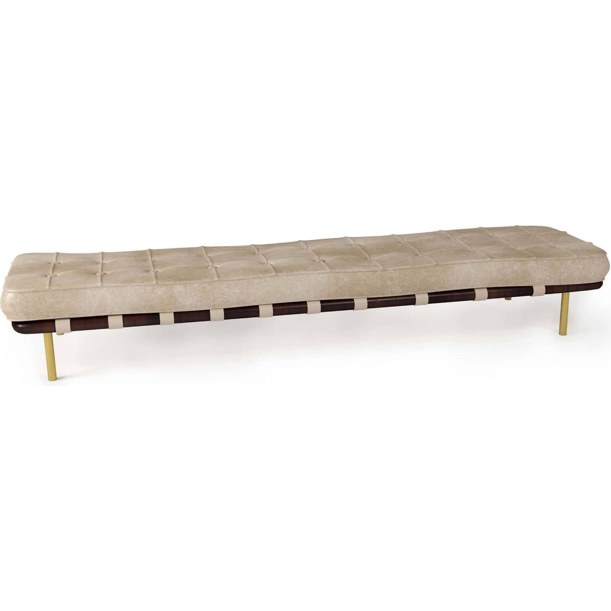 Tufted Gallery Bench by Regina Andrew. Made from leather in a modern style.