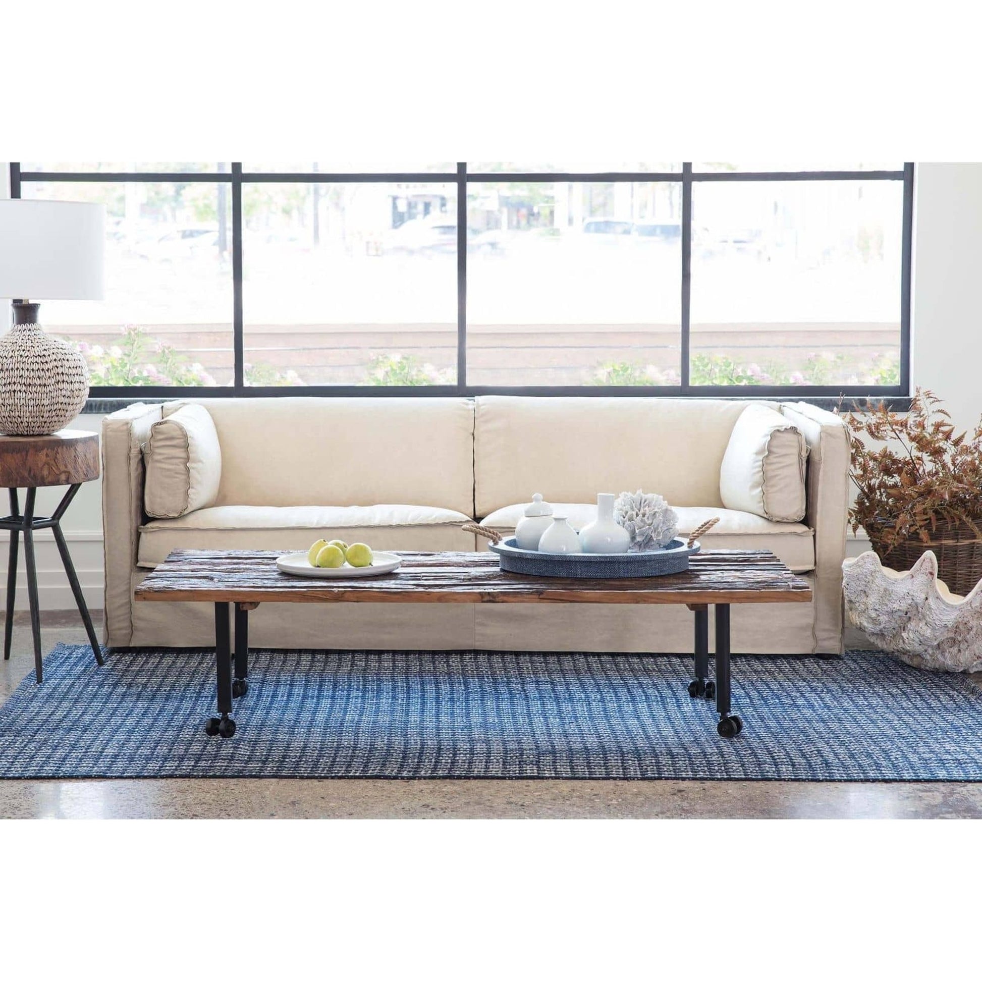 Gypsy Sofa by Regina Andrew in white, natural. Made from leather in a modern style.
