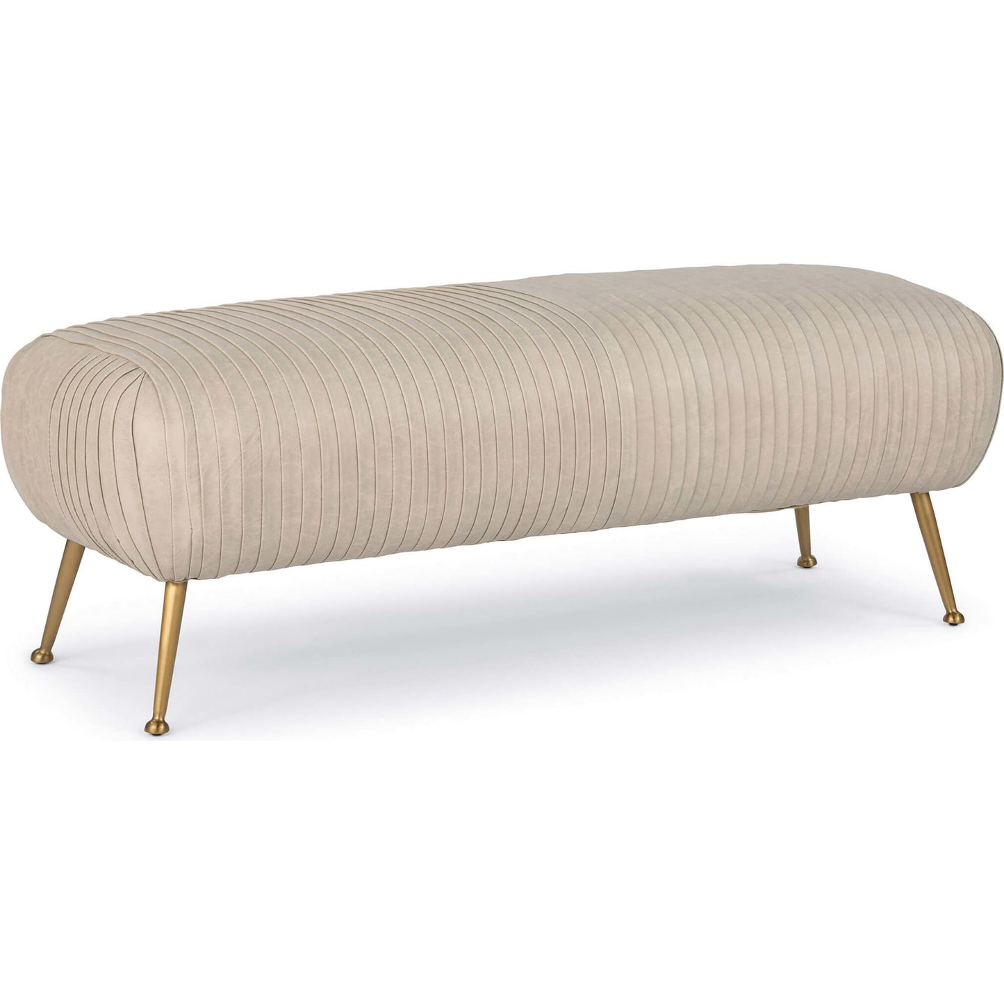 001 S-341478 | Primary Silo | Beretta Leather Bench by Regina Andrew in white, natural and cappuccino. Made from leather in a modern style.