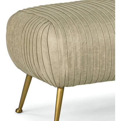 Beretta Leather Bench by Regina Andrew in white, natural and cappuccino. Made from leather in a modern style.