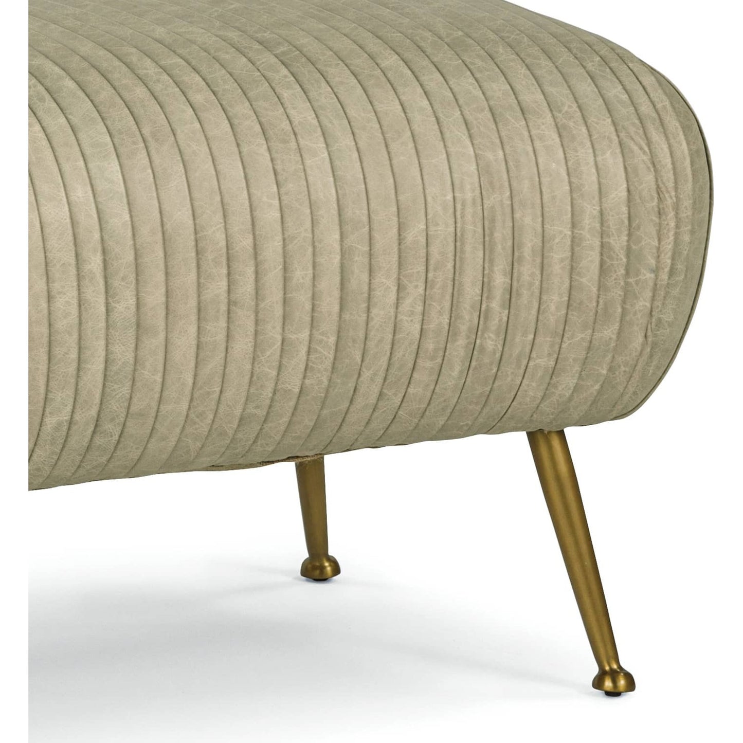 004 S-341478 | Closeup | Beretta Leather Bench by Regina Andrew in white, natural and cappuccino. Made from leather in a modern style.