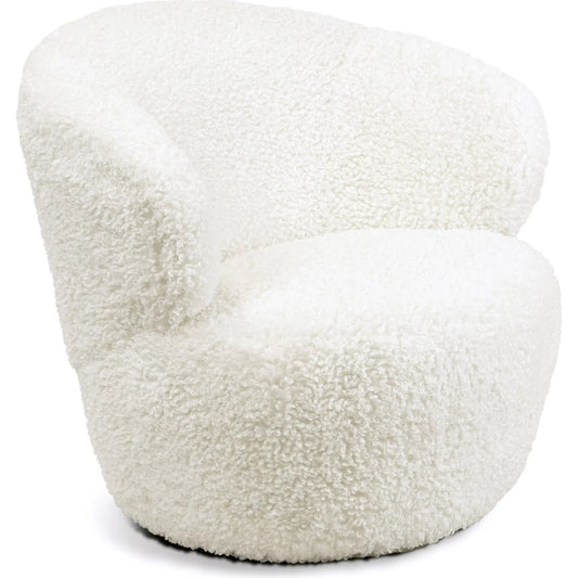 Myra Swivel Chair by Regina Andrew in white. Made from fabric in a modern style.