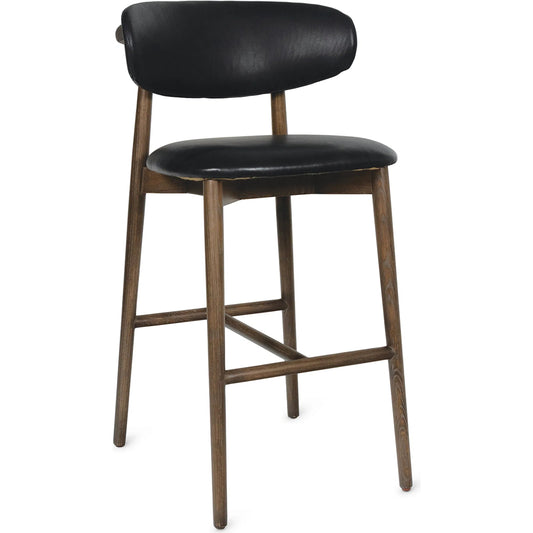 Ethan Leather Bar Stool by Regina Andrew. Made from wood in a traditional style.
