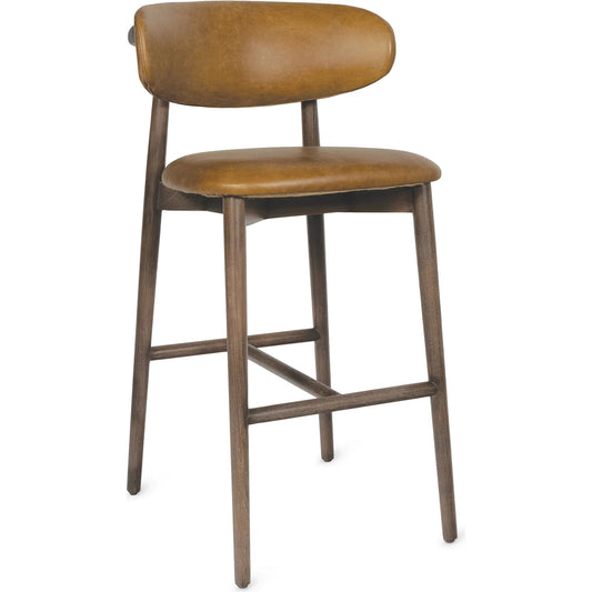 Ethan Leather Bar Stool by Regina Andrew. Made from wood in a traditional style.