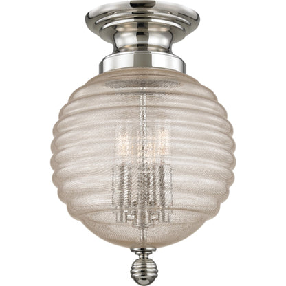 Coolidge Flush Mount by Hudson Valley in aged brass. Made from steel in a transitional style.