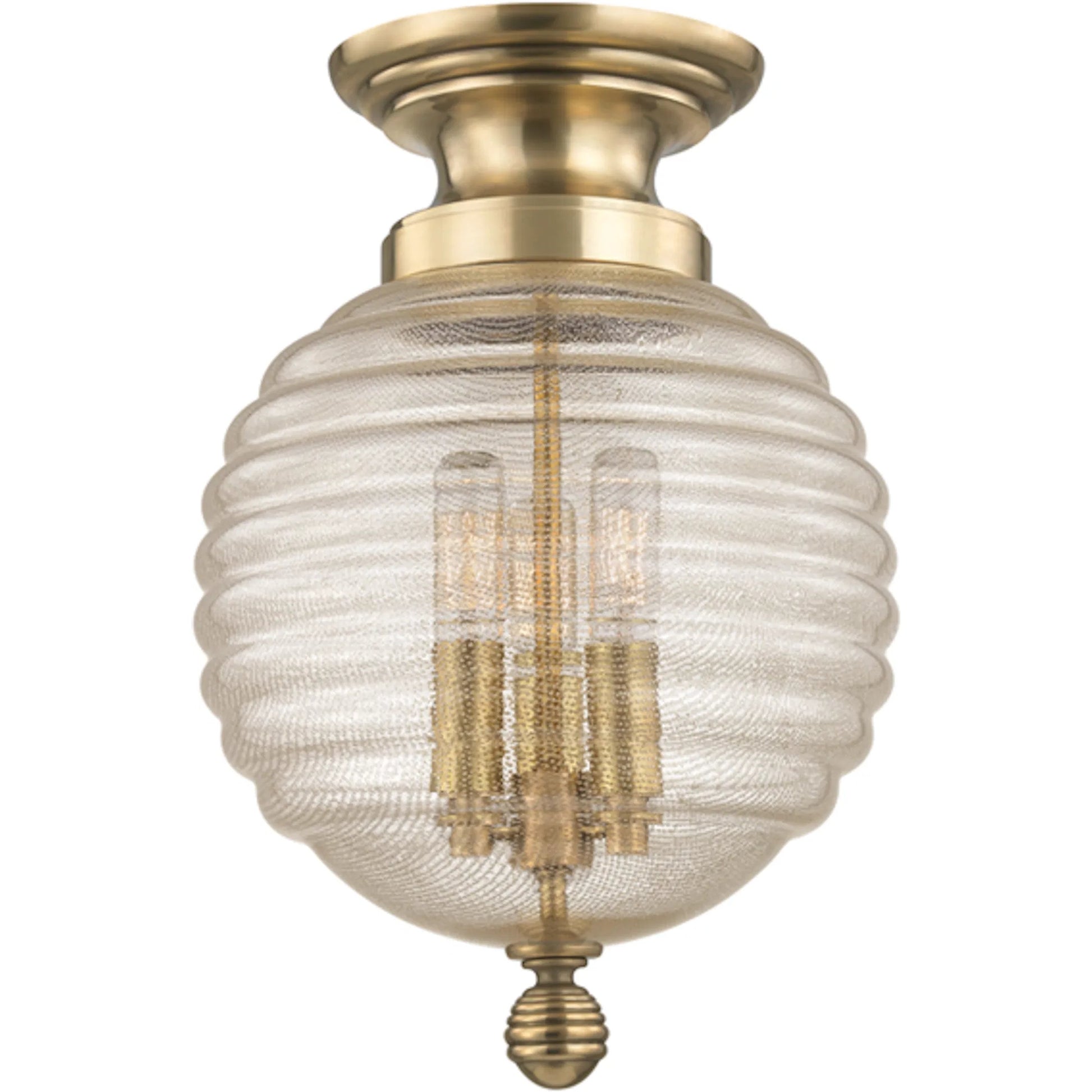 Coolidge Flush Mount by Hudson Valley in aged brass. Made from steel in a transitional style.