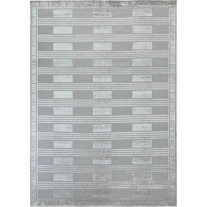 Metro Pattern Velvet Rug by Exquisite Rugs in ivory. Made from wool, viscose in a unique style.
