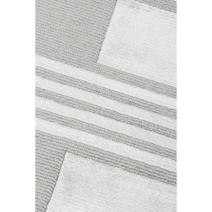 Metro Pattern Velvet Rug by Exquisite Rugs in ivory. Made from wool, viscose in a unique style.