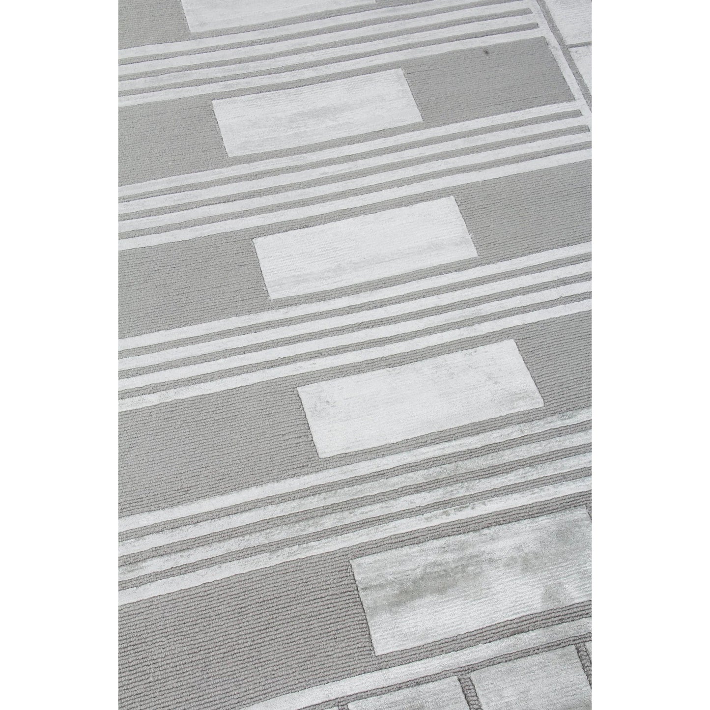 006 SI-2383837,SI-2383838,SI-2383839,SI-2383840 | Closeup | Metro Pattern Velvet Rug by Exquisite Rugs in ivory. Made from wool, viscose in a unique style.