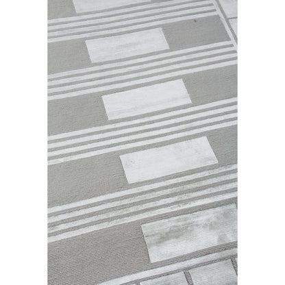 Metro Pattern Velvet Rug by Exquisite Rugs in ivory. Made from wool, viscose in a unique style.