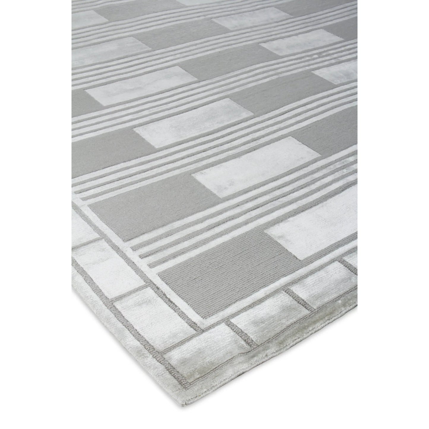 007 SI-2383837,SI-2383838,SI-2383839,SI-2383840 | Closeup | Metro Pattern Velvet Rug by Exquisite Rugs in ivory. Made from wool, viscose in a unique style.