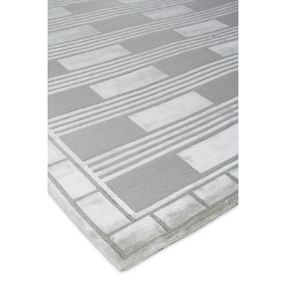 Metro Pattern Velvet Rug by Exquisite Rugs in ivory. Made from wool, viscose in a unique style.