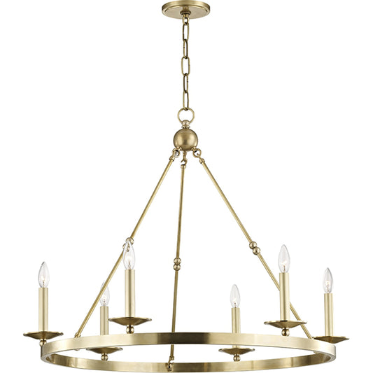Allendale 6 Light Chandelier by Hudson Valley. Made from steel in a transitional style.