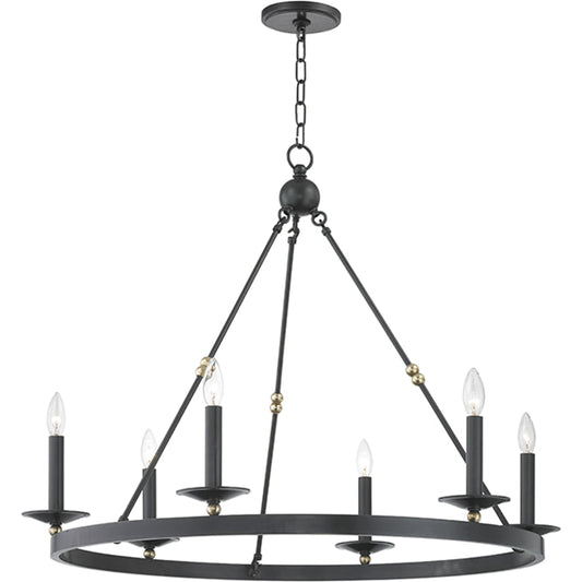 Allendale 6 Light Chandelier by Hudson Valley. Made from steel in a transitional style.
