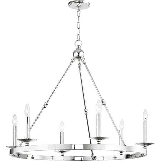 Allendale 6 Light Chandelier by Hudson Valley. Made from steel in a transitional style.