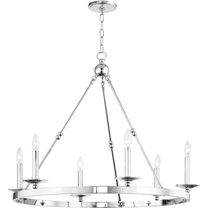 Allendale 6 Light Chandelier by Hudson Valley. Made from steel in a transitional style.