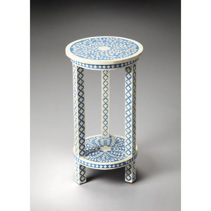 Amanda Accent Table by Butler Specialty Company in blue and heritage. Made from select wood solids, mdf, bone in a modern style.