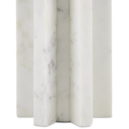 Mercurius Marble Table Lamp by Currey and Company in white. Made from marble in a modern style.