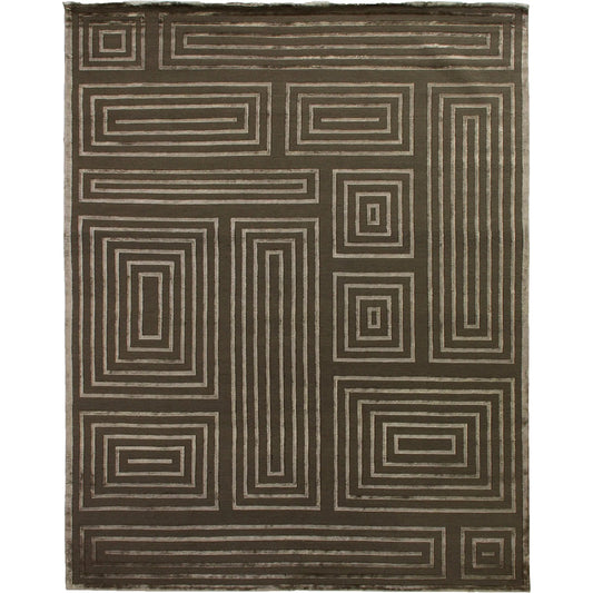 Metro Velvet 3212 Rug by Exquisite Rugs in khaki. Made from wool, viscose in a unique style.