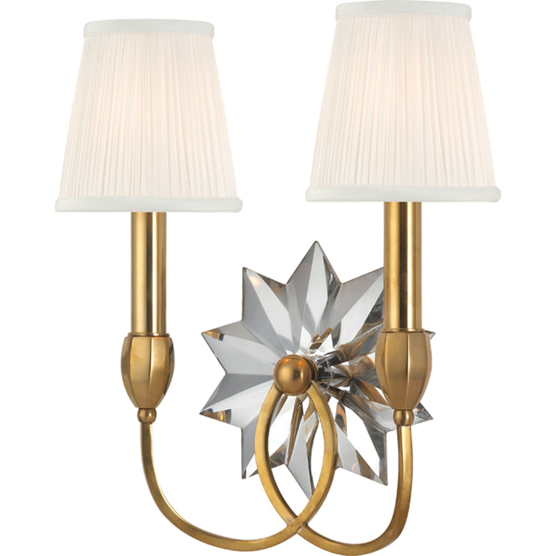 Barton Wall Sconce by Hudson Valley in aged brass. Made from brass in a transitional style.