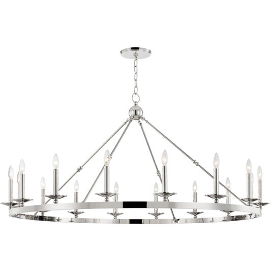 Allendale 16 Light Chandelier by Hudson Valley. Made from steel in a traditional style.