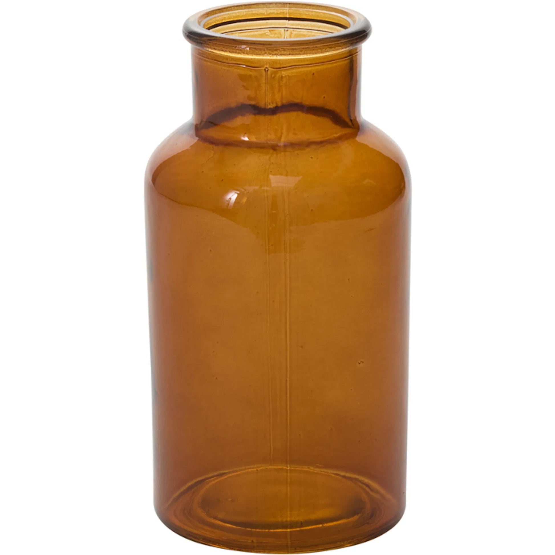 Amber Billie Bottle by Accent Decor in amber. Made from glass in a unique style.