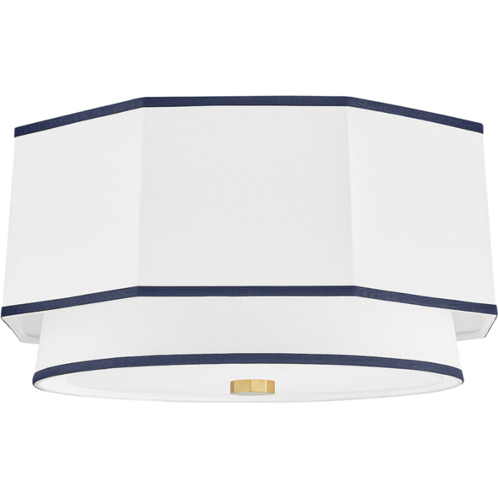 Riverdale Flush Mount by Hudson Valley in aged brass. Made from steel in a coastal style.