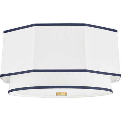 Riverdale Flush Mount by Hudson Valley in aged brass. Made from steel in a coastal style.