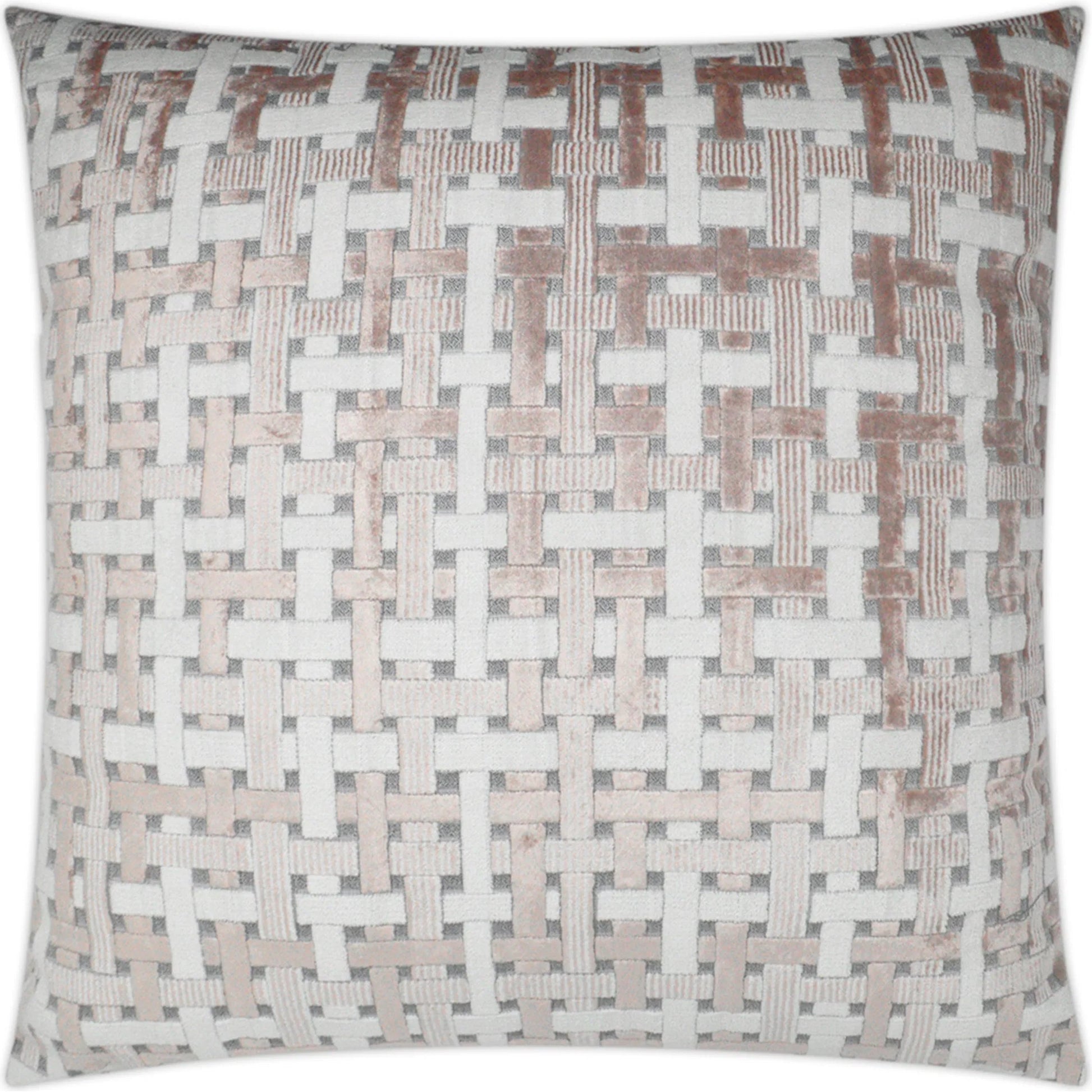 Trellis Velvet Pillow by DV Kap Home in blush. Made from 60% polyester, 40% viscose in a unique style.
