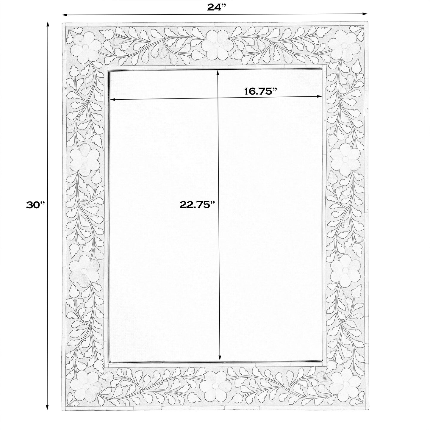 021 O-BUTLER-3221070 | Additional Silo | Vivienne Bone Inlay Wall Mirror by Butler Specialty Company. Made from unique in a modern style.