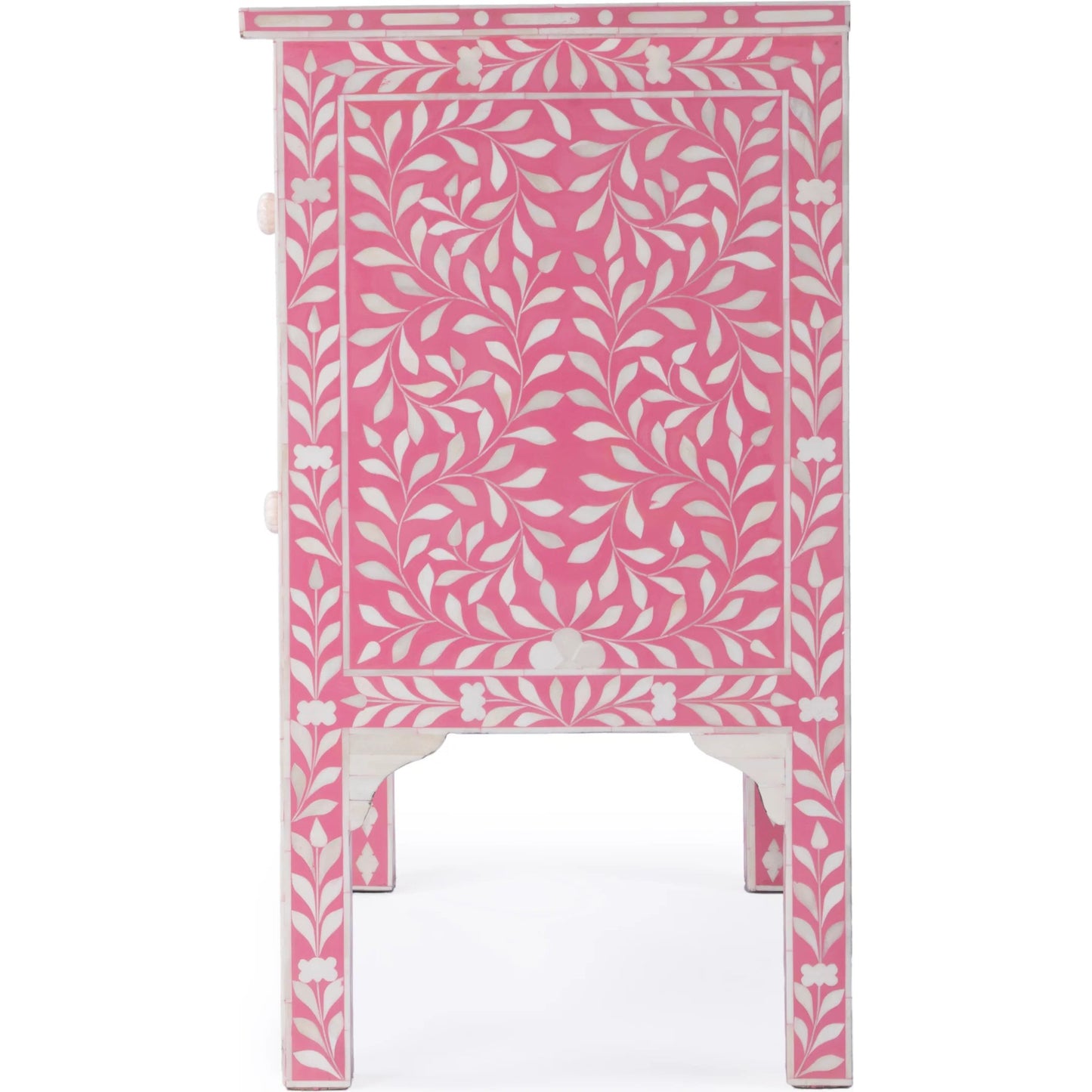 009 O-BUTLER-3224070 | Additional Silo | Vivienne Pink Bone Inlay Accent Chest by Butler Specialty Company in pink and heritage. Made from select wood solids, mdf, bone in a modern style.