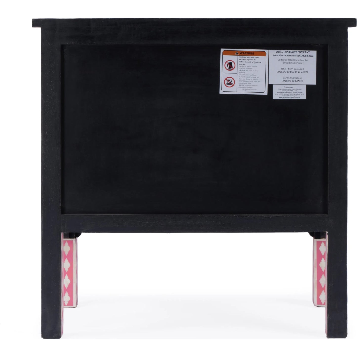 010 O-BUTLER-3224070 | Additional Silo | Vivienne Pink Bone Inlay Accent Chest by Butler Specialty Company in pink and heritage. Made from select wood solids, mdf, bone in a modern style.